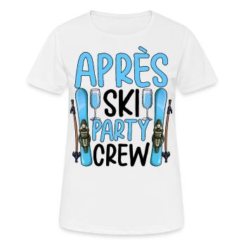 Équipe de fête après ski - T-shirt respirant Femme - blanc - Devant - AI Model Female 172 dark (172cm)