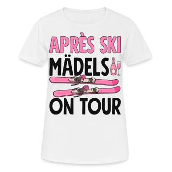 Après Ski Mädels On Tour - Frauen T-Shirt atmungsaktiv - Weiß - Vorne - AI Model Female 172 dark (172cm)
