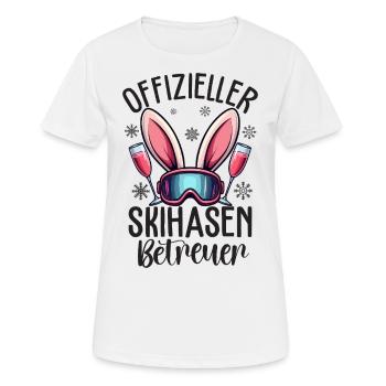 Offizieller Skihasen Betreuer - Frauen T-Shirt atmungsaktiv - Weiß - Vorne - AI Model Female 172 dark (172cm)