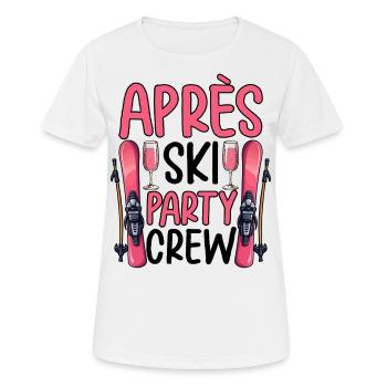 Équipe de fête après ski - T-shirt respirant Femme - blanc - Devant - AI Model Female 172 dark (172cm)