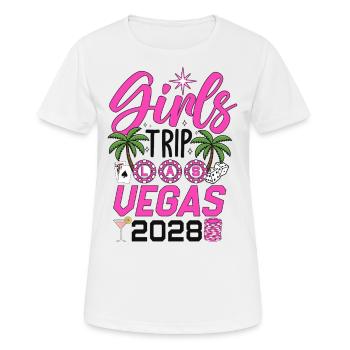 Girls Trip Las Vegas 2028 - Frauen T-Shirt atmungsaktiv - Weiß - Vorne - AI Model Female 172 dark (172cm)