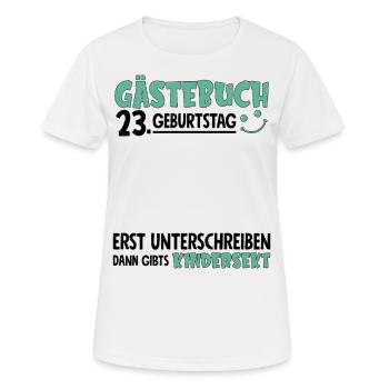 Livre d’or 23 Anniversaire Signe Enfant - T-shirt respirant Femme - blanc - Devant - AI Model Female 172 dark (172cm)