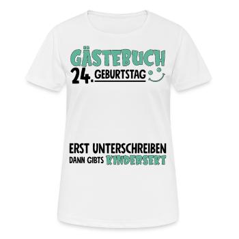 Livre d’or 24 Signe d’anniversaire pour enfants - T-shirt respirant Femme - blanc - Devant - AI Model Female 172 dark (172cm)