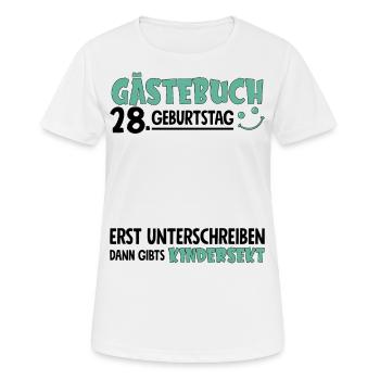 Livre d’or 28 Signe d’anniversaire pour enfants - T-shirt respirant Femme - blanc - Devant - AI Model Female 172 dark (172cm)