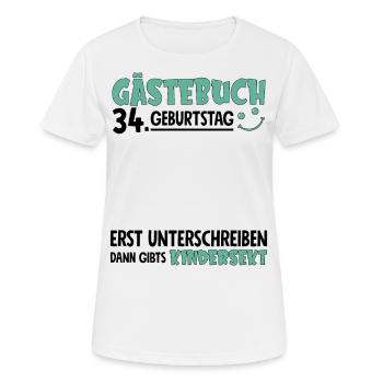 Guestbook 34 Birthday Sign Children's - Women's Breathable T-Shirt - white - Front - AI Model Female 172 dark (172cm)