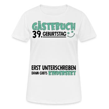 Guestbook 39 Birthday Sign Children's - Women's Breathable T-Shirt - white - Front - AI Model Female 172 dark (172cm)