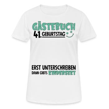 Guestbook 41 Birthday Sign Children's - Women's Breathable T-Shirt - white - Front - AI Model Female 172 dark (172cm)