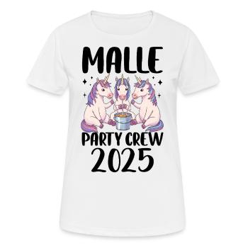 Malle Party Crew 2025 - Women's Breathable T-Shirt - white - Front - AI Model Female 172 dark (172cm)
