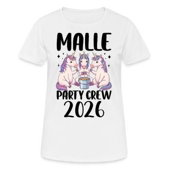 Malle Party Crew 2026 - Women's Breathable T-Shirt - white - Front - AI Model Female 172 dark (172cm)