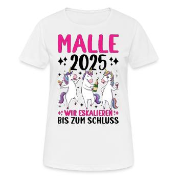 Malle 2025 We escalate to the end - Women's Breathable T-Shirt - white - Front - AI Model Female 172 dark (172cm)