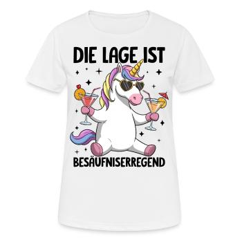 The situation is drunkenness - Women's Breathable T-Shirt - white - Front - AI Model Female 172 dark (172cm)