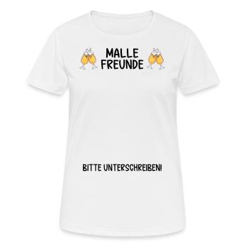 Malle les amis, signez - T-shirt respirant Femme - blanc - Devant - AI Model Female 172 dark (172cm)