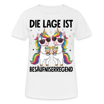 Die Lage Ist Besäufniserregend - Frauen T-Shirt atmungsaktiv - Weiß - Vorne - AI Model Female 172 dark (172cm)