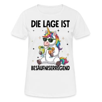Die Lage Ist Besäufniserregend - Frauen T-Shirt atmungsaktiv - Weiß - Vorne - AI Model Female 172 dark (172cm)