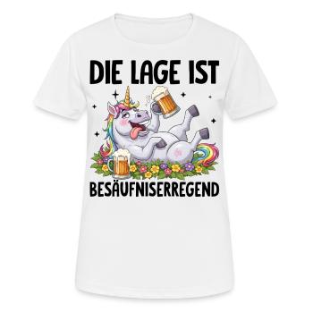 The situation is drunkenness - Women's Breathable T-Shirt - white - Front - AI Model Female 172 dark (172cm)