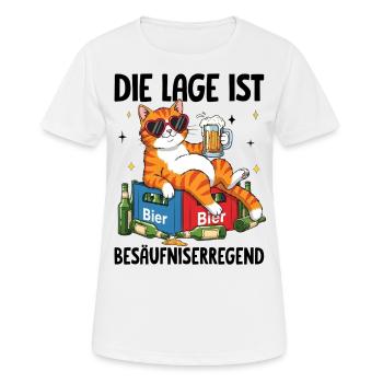Die Lage Ist Besäufniserregend - Frauen T-Shirt atmungsaktiv - Weiß - Vorne - AI Model Female 172 dark (172cm)