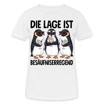 Die Lage Ist Besäufniserregend Pinguin - Frauen T-Shirt atmungsaktiv - Weiß - Vorne - AI Model Female 172 dark (172cm)