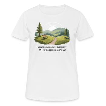 Vivre de manière détendue dans le Sauerland - T-shirt respirant Femme - blanc - Devant - AI Model Female 172 dark (172cm)