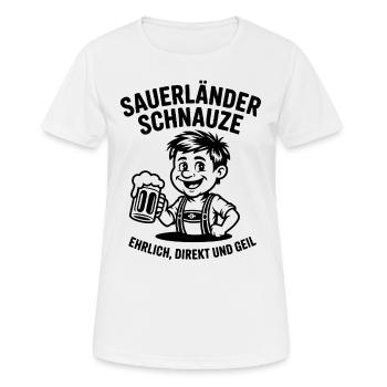 Sauerländer museau honnête, direct et corné - T-shirt respirant Femme - blanc - Devant - AI Model Female 172 dark (172cm)