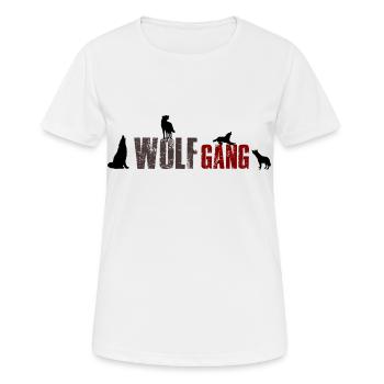Wolfgang-Wolf Gang 2 Nom ou groupe d'animaux? - T-shirt respirant Femme - blanc - Devant - AI Model Female 172 dark (172cm)