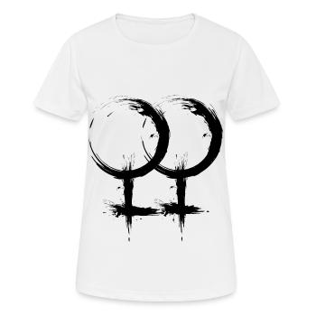 Double Venus symbol Lesbian homosexuality - Women's Breathable T-Shirt - white - Front - AI Model Female 172 dark (172cm)