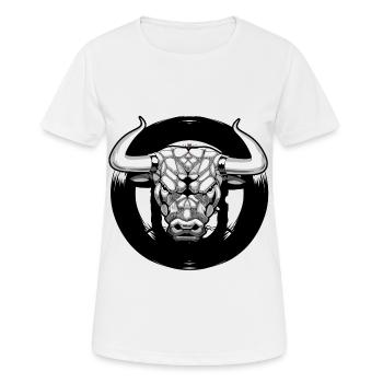Stier Rind Spanien Hörner Hufe Kuh Rinder wild - Frauen T-Shirt atmungsaktiv - Weiß - Vorne - AI Model Female 172 dark (172cm)