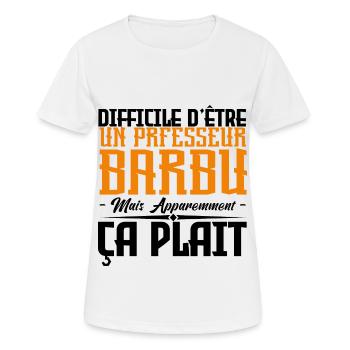 professeur barbu, citations barbe, cadeau Idée - T-shirt respirant Femme - blanc - Devant - AI Model Female 172 dark (172cm)