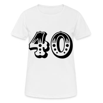 40 - Nombre - Numéro - T-shirt respirant Femme - blanc - Devant - AI Model Female 172 dark (172cm)