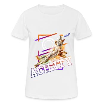 Agility Dog Sport Dog Sports Dog Training - T-shirt respirant Femme - blanc - Devant - AI Model Female 172 dark (172cm)