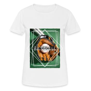 Baseball Ball Glove Bat Vintage Retro - Women's Breathable T-Shirt - white - Front - AI Model Female 172 dark (172cm)