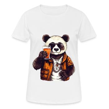 Panda Beer Beer Bear Funny Humor Party Celebrate - T-shirt respirant Femme - blanc - Devant - AI Model Female 172 dark (172cm)