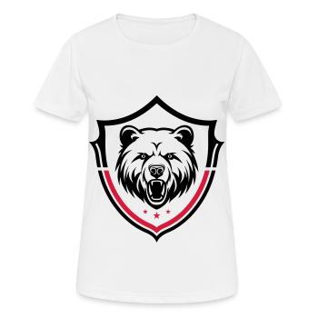 Grizzly Bär Schild - Frauen T-Shirt atmungsaktiv - Weiß - Vorne - AI Model Female 172 dark (172cm)