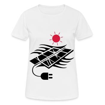 Photovoltaik Solar Energie - Frauen T-Shirt atmungsaktiv - Weiß - Vorne - AI Model Female 172 dark (172cm)
