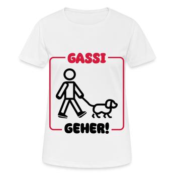 Gassi Gehen Hund - Frauen T-Shirt atmungsaktiv - Weiß - Vorne - AI Model Female 172 dark (172cm)