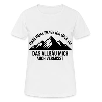 Je me demande si l’Allgäu ne me manque pas ! - T-shirt respirant Femme - blanc - Devant - AI Model Female 172 dark (172cm)