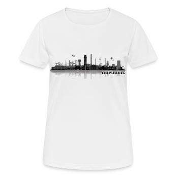 Duisburg city skyline - Women's Breathable T-Shirt - white - Front - AI Model Female 172 dark (172cm)