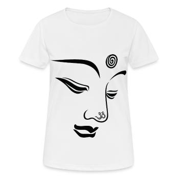 Buddha Buddha Om - Frauen T-Shirt atmungsaktiv - Weiß - Vorne - AI Model Female 172 dark (172cm)