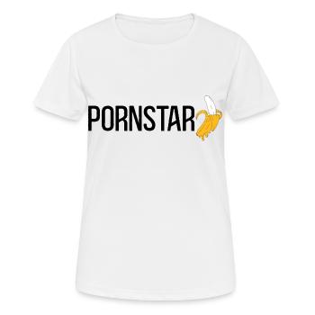 Pornstar Porno Star Banane - Frauen T-Shirt atmungsaktiv - Weiß - Vorne - AI Model Female 172 dark (172cm)
