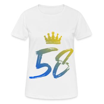 58 Couronne numérique - T-shirt respirant Femme - blanc - Devant - AI Model Female 172 dark (172cm)