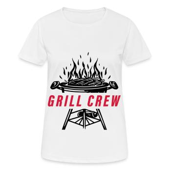 Grill Crew Grillen - Frauen T-Shirt atmungsaktiv - Weiß - Vorne - AI Model Female 172 dark (172cm)