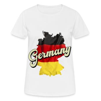 Allemagne Pays Umgrisse Géographie Carte - T-shirt respirant Femme - blanc - Devant - AI Model Female 172 dark (172cm)