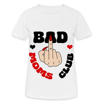 Bad Moms Club Doigt d’honneur Logo Fuck Cool Moms - T-shirt respirant Femme - blanc - Devant - AI Model Female 172 dark (172cm)