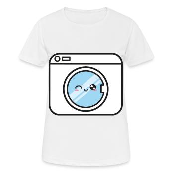 Machine à laver Kawaii Drôle doux - T-shirt respirant Femme - blanc - Devant - AI Model Female 172 dark (172cm)