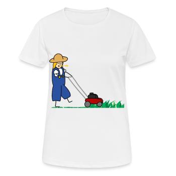 Jardinier jardinier jardinier tondre pelouse - T-shirt respirant Femme - blanc - Devant - AI Model Female 172 dark (172cm)
