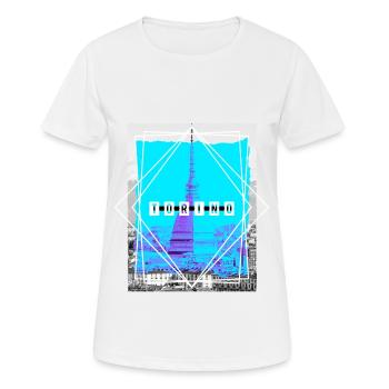 Turin Turin Turin Italie Ville Skyline Love Vacances - T-shirt respirant Femme - blanc - Devant - AI Model Female 172 dark (172cm)