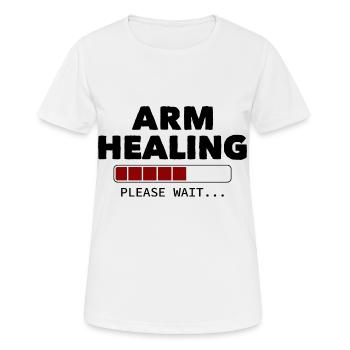 Arm Healing Please Wait - Frauen T-Shirt atmungsaktiv - Weiß - Vorne - AI Model Female 172 dark (172cm)