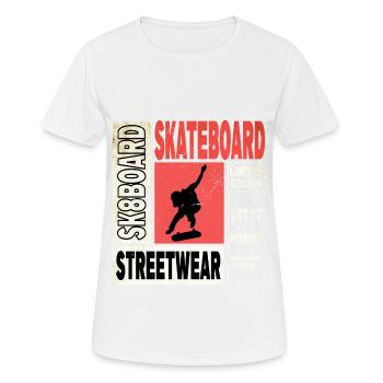 Skateboarding Skate Skater Skateboard Sk8 Trick - T-shirt respirant Femme - blanc - Devant - AI Model Female 172 dark (172cm)