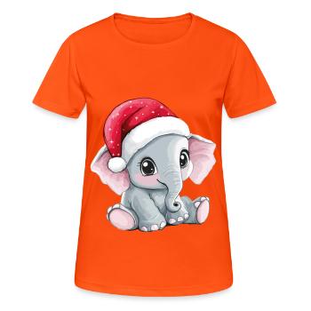 Elephant Christmas Cute Cute Christmassy - Women's Breathable T-Shirt - neon orange - Front - AI Model Female 172 dark (172cm)