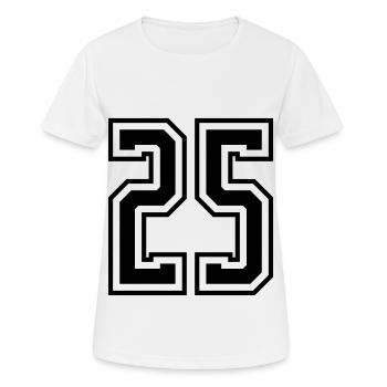 25 Number number - Women's Breathable T-Shirt - white - Front - AI Model Female 172 dark (172cm)
