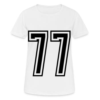 77 Number number - Women's Breathable T-Shirt - white - Front - AI Model Female 172 dark (172cm)